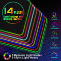 RGB Gaming Mouse Pad with 15W Wireless Charging, Extra Large LED Mousepad, 14 Light Modes, XXL Size, Ergonomic Computer Pad, Non-Slip Rubber Base for Laptop, Gifts for Gamer/Men