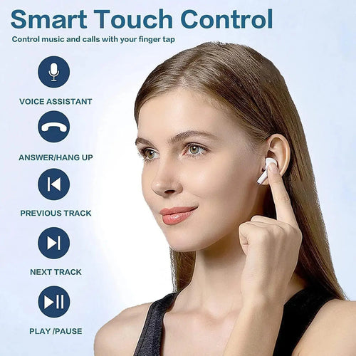 Bluetooth Earbuds with Active Noise Cancellation Adaptive Audio, USB-C Charging Case, Long Battery Life, Automatic Intelligent Matching Compatible with All Systems, Suitable for Listening to Music and Watching Movies