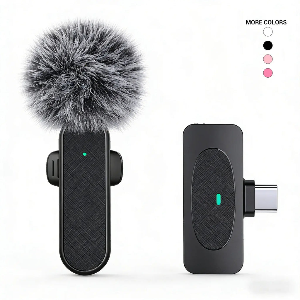 Professional Wireless Lavalier Microphone with Intelligent Noise Cancelling, Noise Cancelling Mics, Plug & Play for Iphone and Android Smartphones, Rechargeable Lapel Mic for Video Recording, Teaching, Interviews and Podcasts