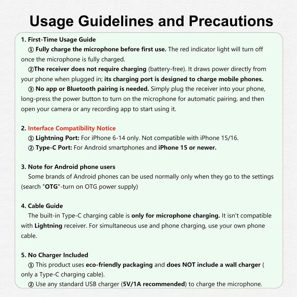 Professional Wireless Lavalier Microphone with Intelligent Noise Cancelling, Noise Cancelling Mics, Plug & Play for Iphone and Android Smartphones, Rechargeable Lapel Mic for Video Recording, Teaching, Interviews and Podcasts